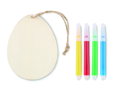Logo trade promotional gifts image of: Wooden egg painting set