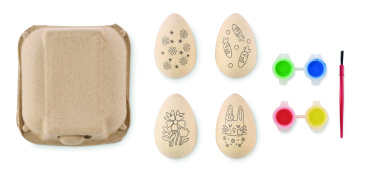 Logotrade promotional item image of: Wooden eggs painting set