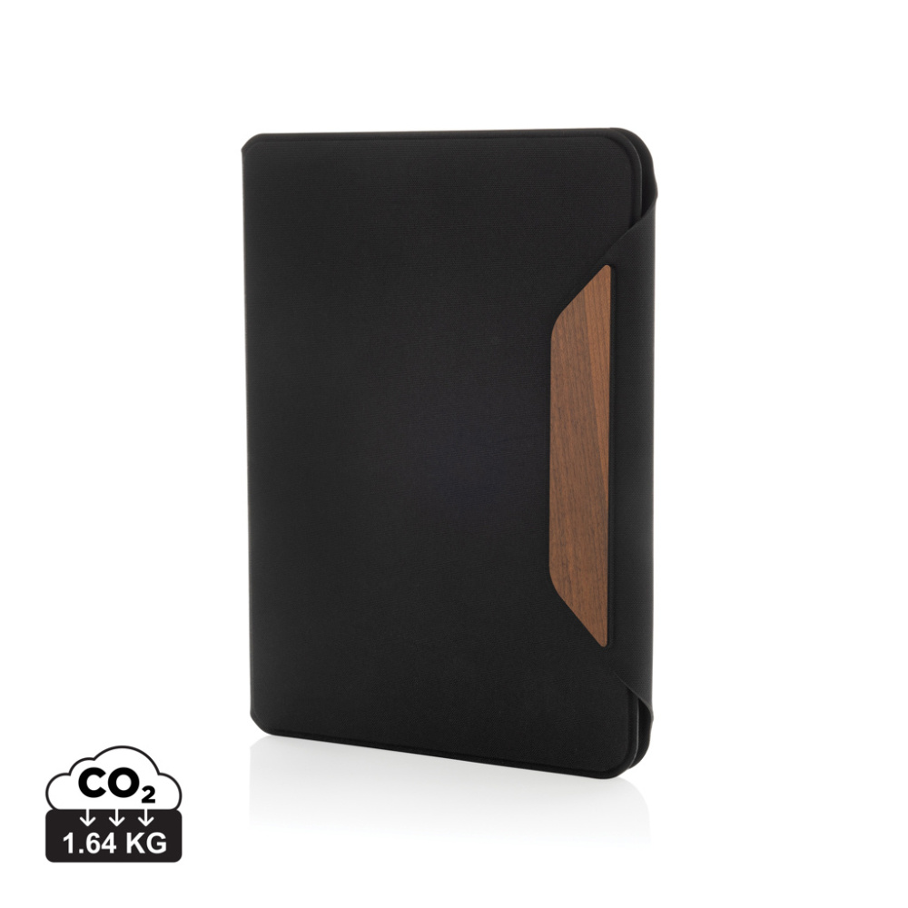 Logotrade promotional merchandise picture of: Teri AWARE™ RPET and walnut A5 portfolio