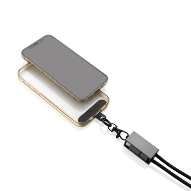 Logo trade promotional gifts image of: Terra RCS recycled PET phone cord with dual charge cable