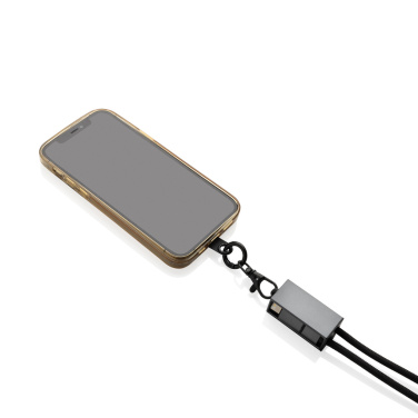 Logo trade promotional merchandise image of: Terra RCS recycled PET phone cord with dual charge cable