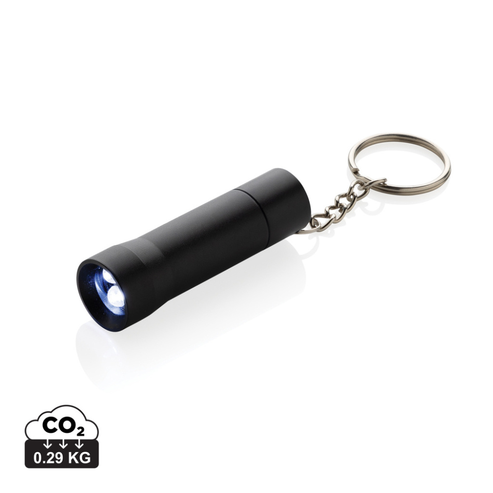 Logo trade business gift photo of: Flash RCS recycled aluminium keychain torch