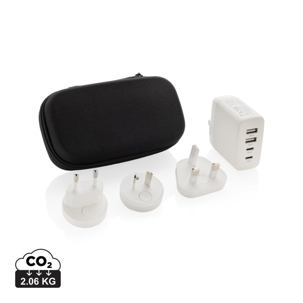 Logo trade promotional giveaways picture of: TravelCharge Pro RCS rplastic travel charger with USB C