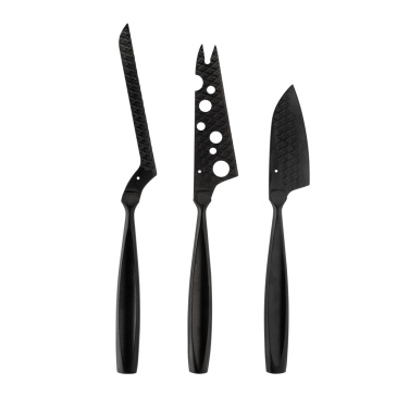 Logo trade promotional items image of: BOSKA Cheese Knife Set Monaco+ Black