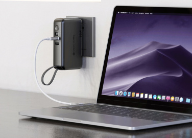 Logo trade promotional merchandise image of: Urban Vitamin Eureka hybrid GANcharger 10000mah powerbank65W