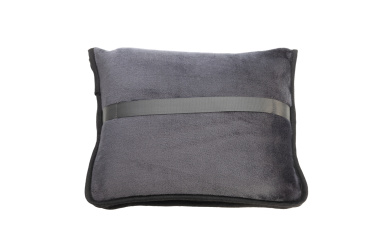 Logo trade promotional giveaway photo of: Blanket and pillow 2 in 1 AMIATA Schwarzwolf