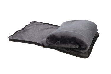 Logo trade promotional gift photo of: Blanket and pillow 2 in 1 AMIATA Schwarzwolf