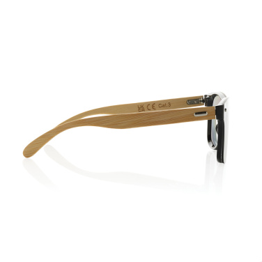 Logo trade promotional merchandise photo of: Prism RCS recycled plastic sunglasses with bamboo frame