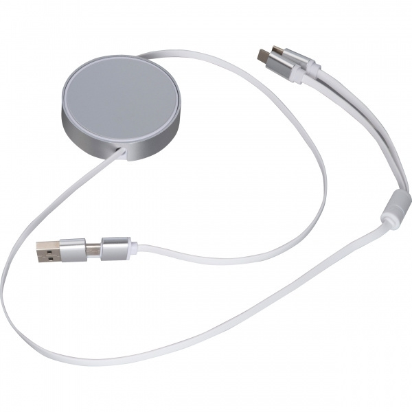 Logo trade promotional item photo of: Charging cable made from recycled aluminum Ostend