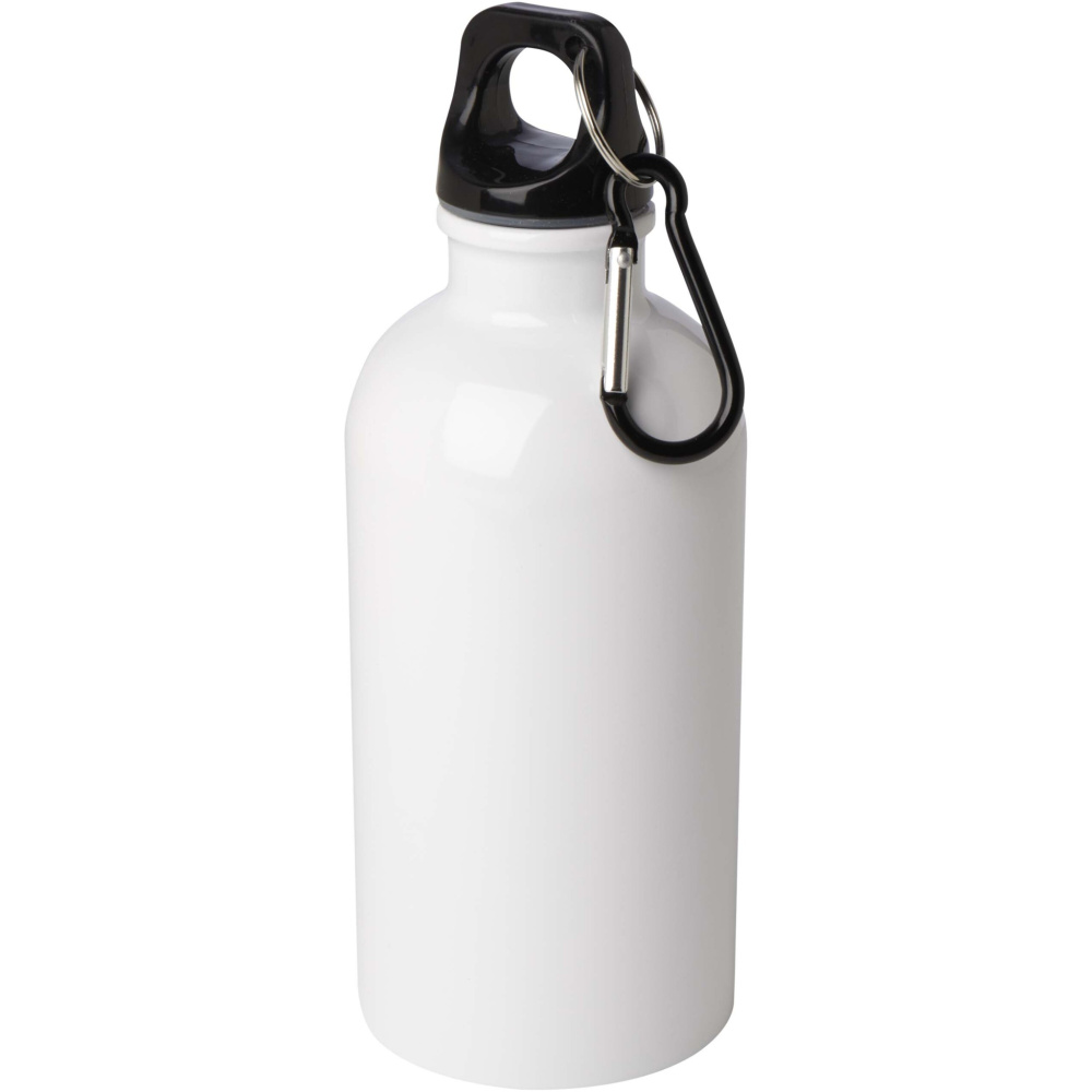 Logotrade promotional merchandise photo of: Oregon 400 ml RCS certified single wall stainless steel water bottle with carabiner