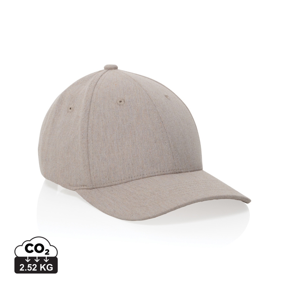 Logo trade promotional giveaways image of: Milo AWARE™ recycled heather 6 panel cap 200gr