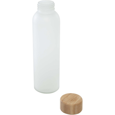 Logo trade corporate gift photo of: Lume 500 ml matte soda lime glass bottle with bamboo lid