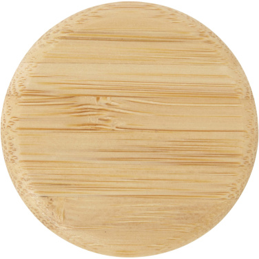 Logo trade promotional gift photo of: Porto 500 ml glass water bottle with silicone handle and bamboo lid