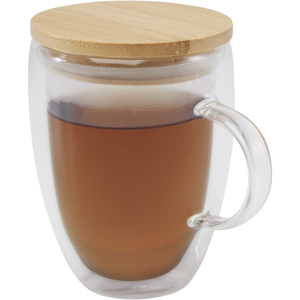 Logo trade business gift photo of: Leona 350 ml glass cup with bamboo lid