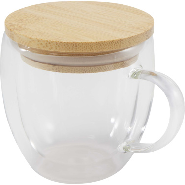 Logo trade advertising products image of: Lenora 250 ml glass cup with bamboo lid