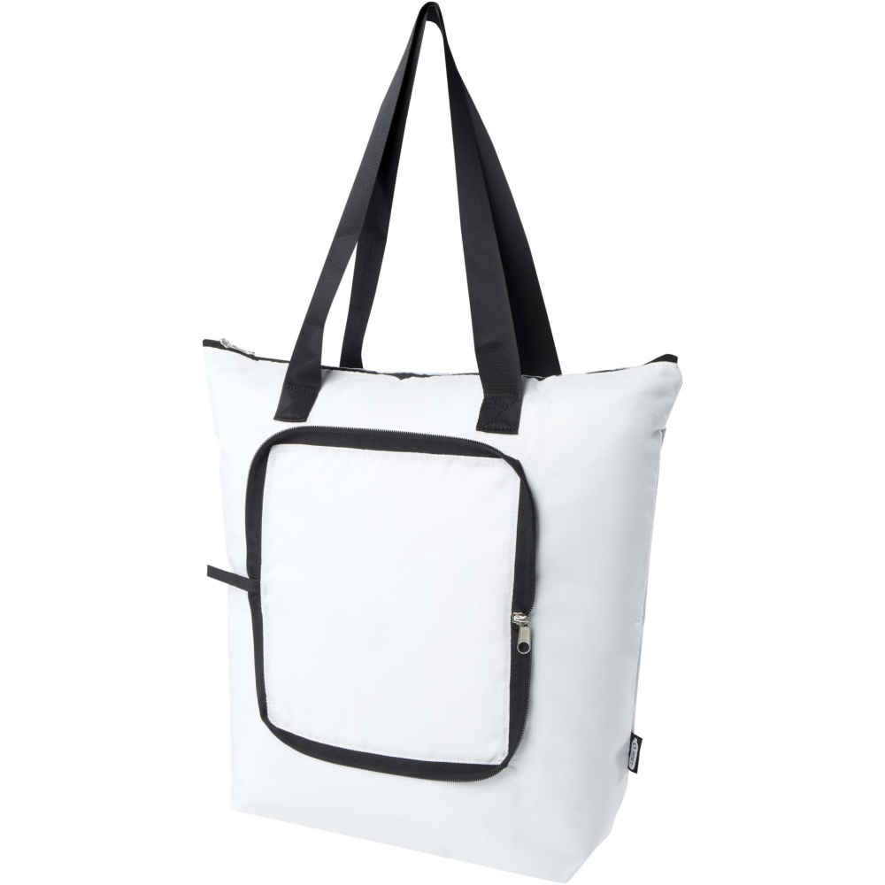 Logo trade advertising products picture of: EcoFold RPET foldable tote cooler bag 15L