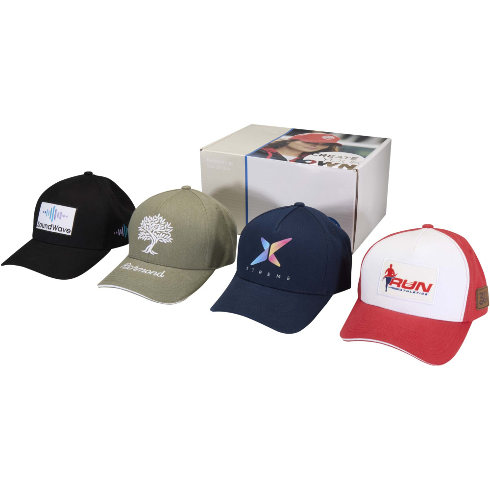 Logotrade promotional product image of: Recycled caps sample box