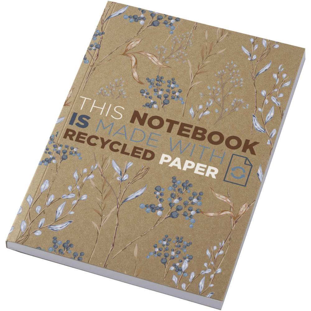 Logo trade promotional items image of: Novella Austen A5 recycled soft cover kraft notebook - 100 sheets