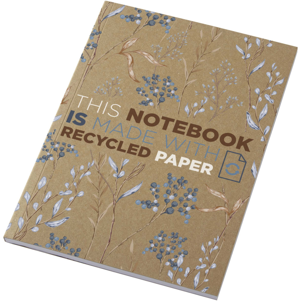 Logotrade promotional merchandise image of: Novella Austen A5 recycled soft cover kraft notebook - 50 sheets