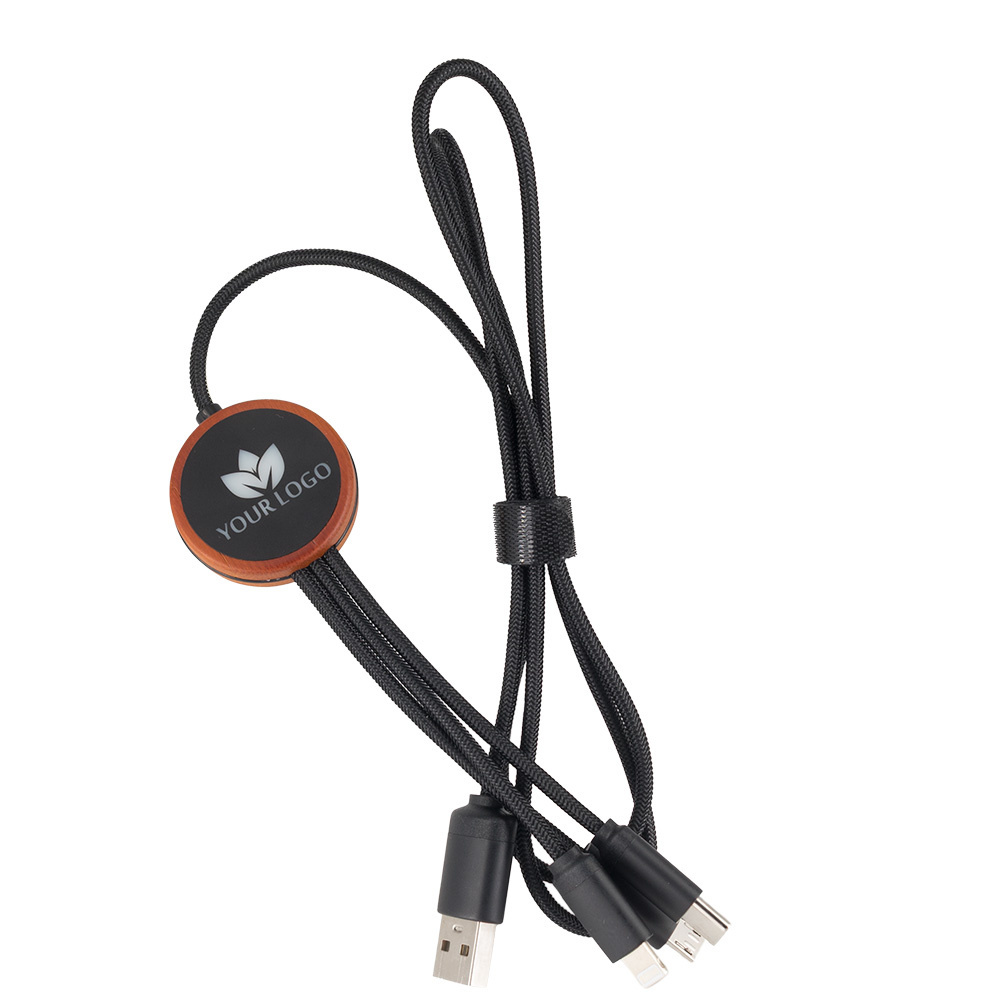 Logotrade promotional product picture of: Cable 3in1 with illuminated logo - LH-ZM04
