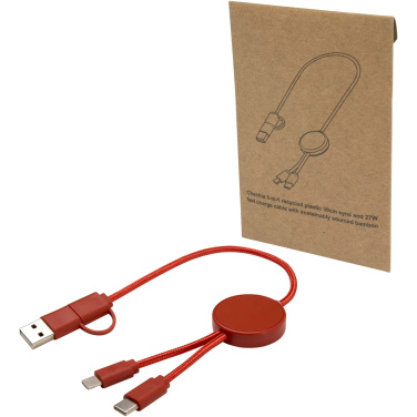 Logo trade promotional gifts picture of: Citala 5-in-1 recycled plastic 30 cm data sync and 27W fast charge cable