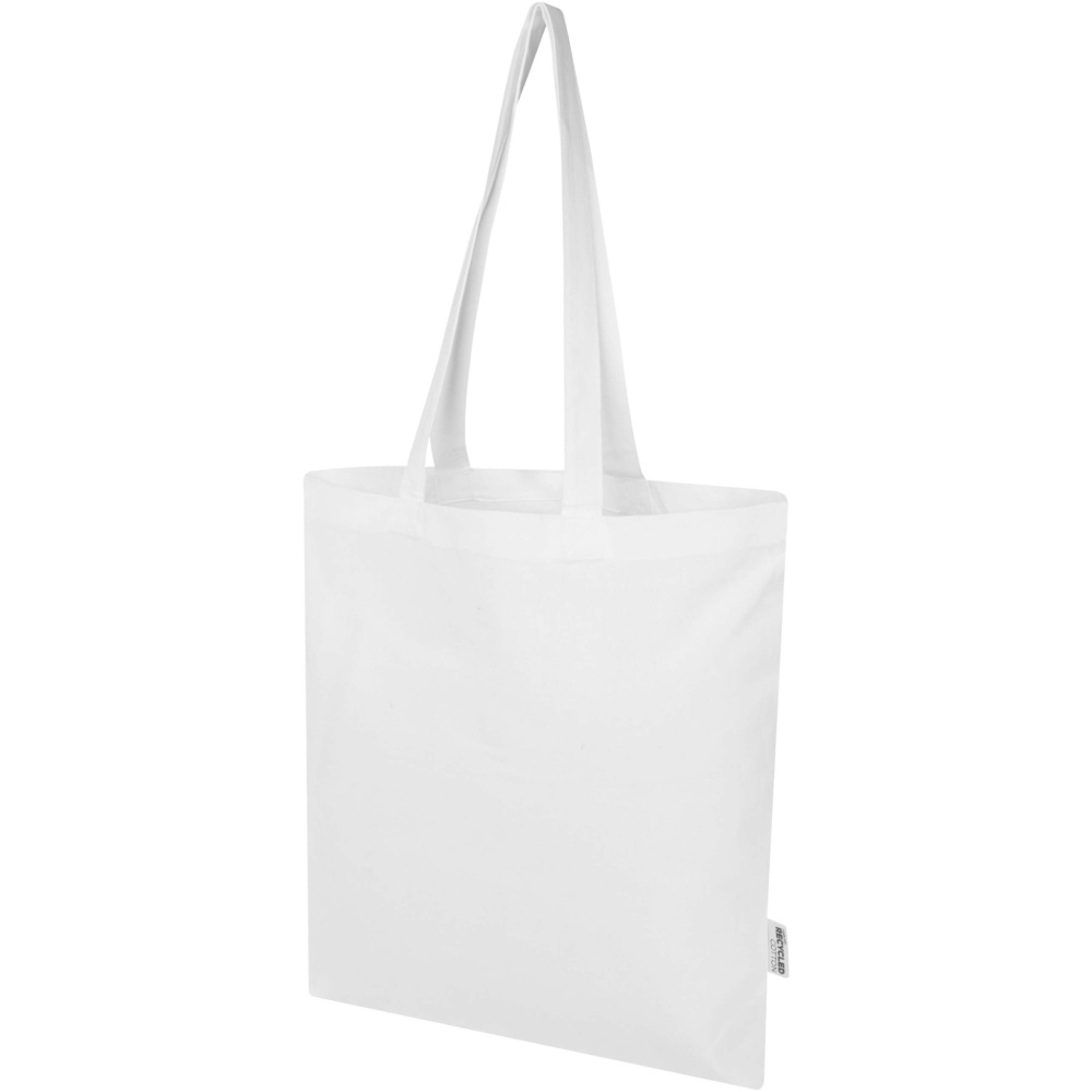 Logo trade corporate gift photo of: Madras Blend 140 g/m² GRS recycled cotton tote bag 7L
