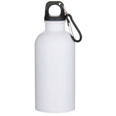 Logotrade promotional product image of: Oregon 400 ml sublimation RCS recycled single wall stainless steel water bottle with carabiner