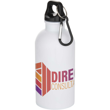 Logotrade promotional items photo of: Oregon 400 ml sublimation RCS recycled single wall stainless steel water bottle with carabiner