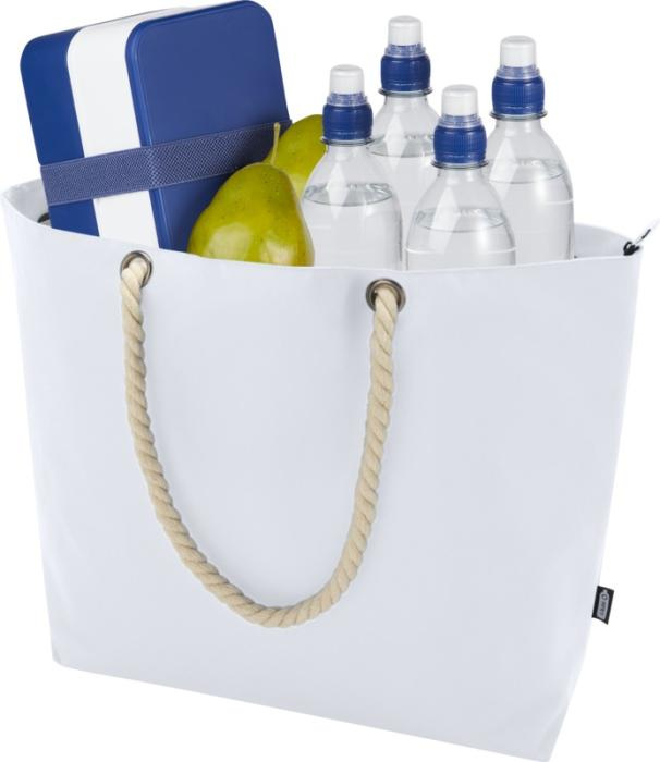 Logo trade promotional items picture of: Panama GRS recycled beach cooler tote bag with cord handles