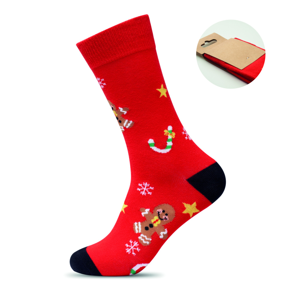 Logo trade promotional giveaway photo of: Pair of Christmas socks L