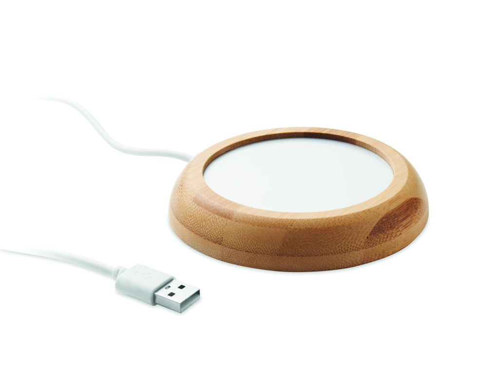 Logo trade corporate gifts picture of: Bamboo mug warmer with USB