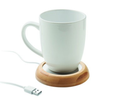 Logotrade corporate gifts photo of: Bamboo mug warmer with USB