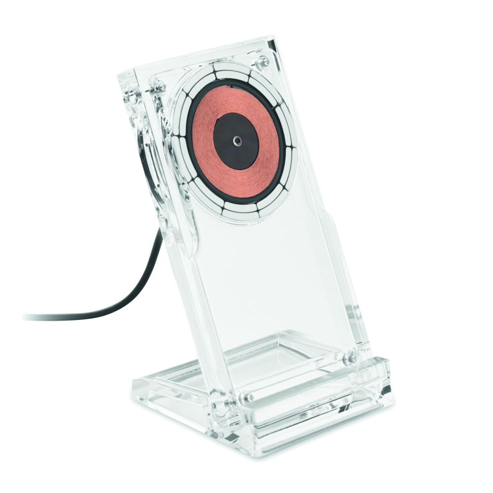 Logo trade promotional merchandise picture of: Acrylic wireless charger 15W