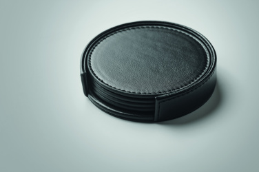 Logo trade promotional merchandise photo of: Set of 4 PU coasters
