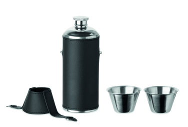 Logo trade promotional items picture of: Hip flask with shot cups