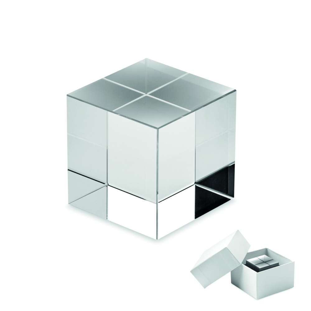 Logo trade promotional giveaways image of: Glass cube award