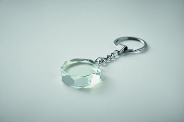 Logo trade promotional items image of: Glass round award key ring