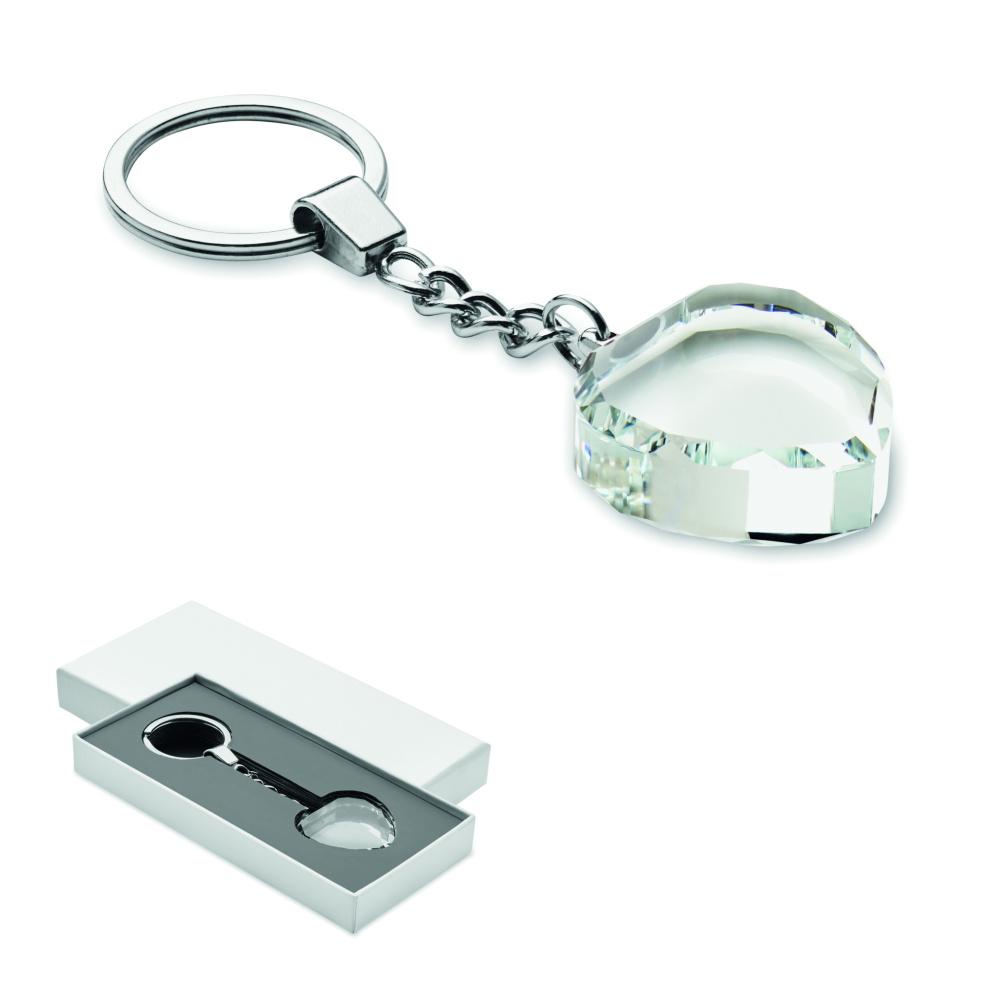 Logotrade corporate gift picture of: Glass heart award key ring