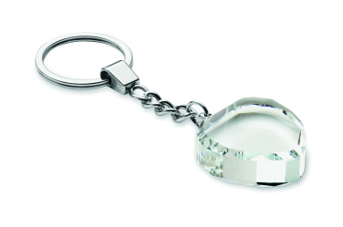 Logo trade corporate gifts image of: Glass heart award key ring
