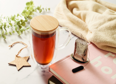 Logo trade business gifts image of: Double wall glass mug 450ml