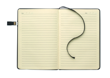 Logo trade promotional merchandise photo of: A5 notebook w/ integrated USB