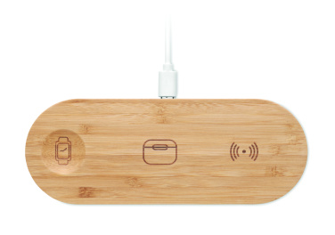 Logo trade promotional giveaways picture of: 3 in 1 15W wireless charger