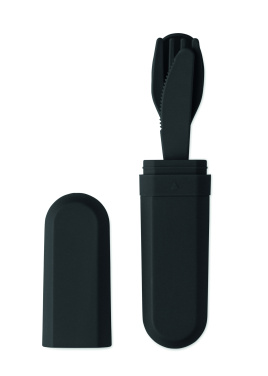 Logo trade promotional products image of: Cutlery set and case in PLA