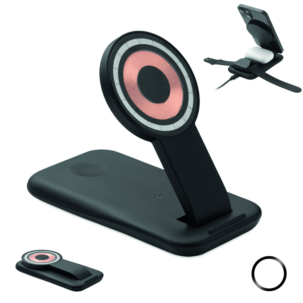 Logotrade promotional product picture of: 3 in 1 wireless charger 15W