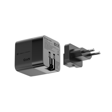 Logo trade promotional giveaways image of: Urban Vitamin Mendocino 65W GaN charger retractable cable