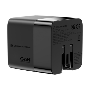 Logo trade promotional giveaway photo of: Urban Vitamin Mendocino 65W GaN charger retractable cable