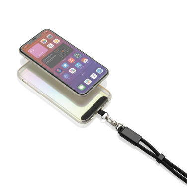 Logotrade promotional product image of: LoopAmp RCS RPET adjustable phone wrist strap 60W cable