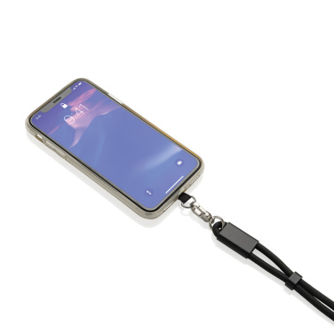 Logo trade promotional giveaways image of: LoopAmp RCS RPET adjustable phone wrist strap 60W cable