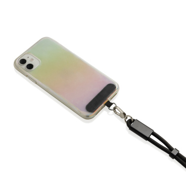Logo trade corporate gifts image of: LoopAmp RCS RPET adjustable phone wrist strap 60W cable