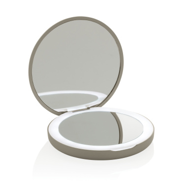 Logo trade promotional products image of: Lumora RCS recycled plastic LED re-chargeable make-up mirror